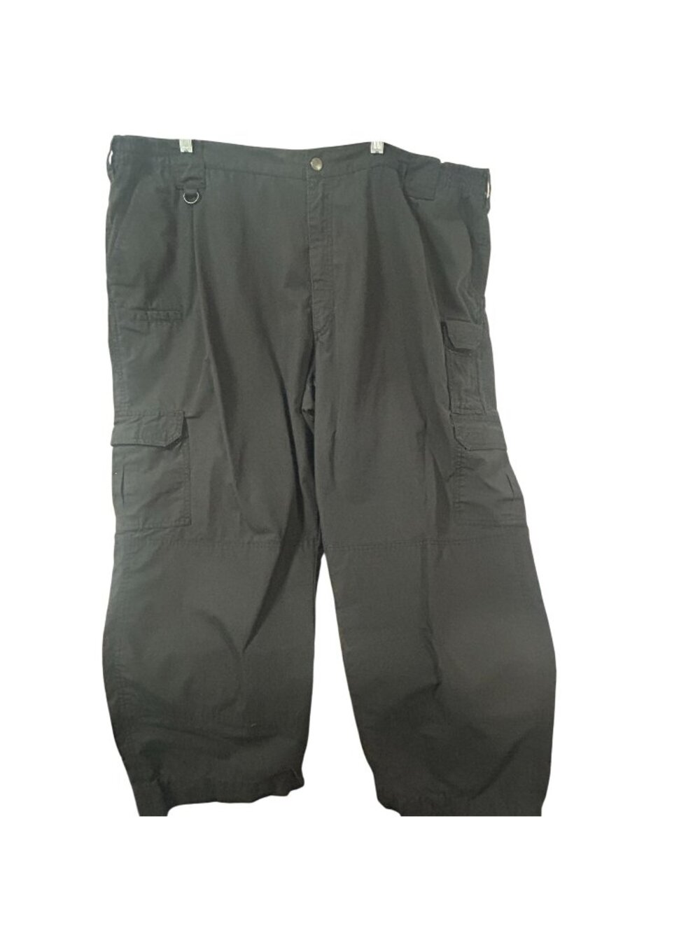 5.11 Tactical Mens Black Ripstop Cargo Pants Sz 48" Velcro Pockets Stretch Cuffs